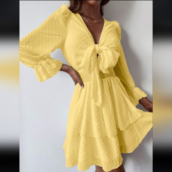 Yellow Ruffle Dress - Picture 2 of 11
